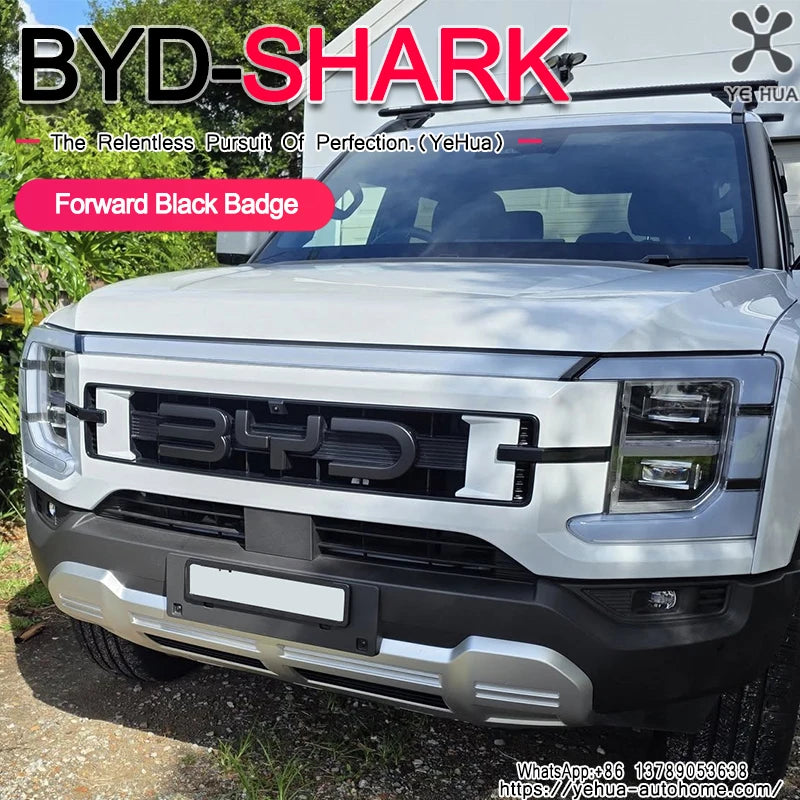 For BYD Shark 6 Front Badge Letter Sticker Logo Decorative Sticker 3D Sticker Cover Accessories Tools