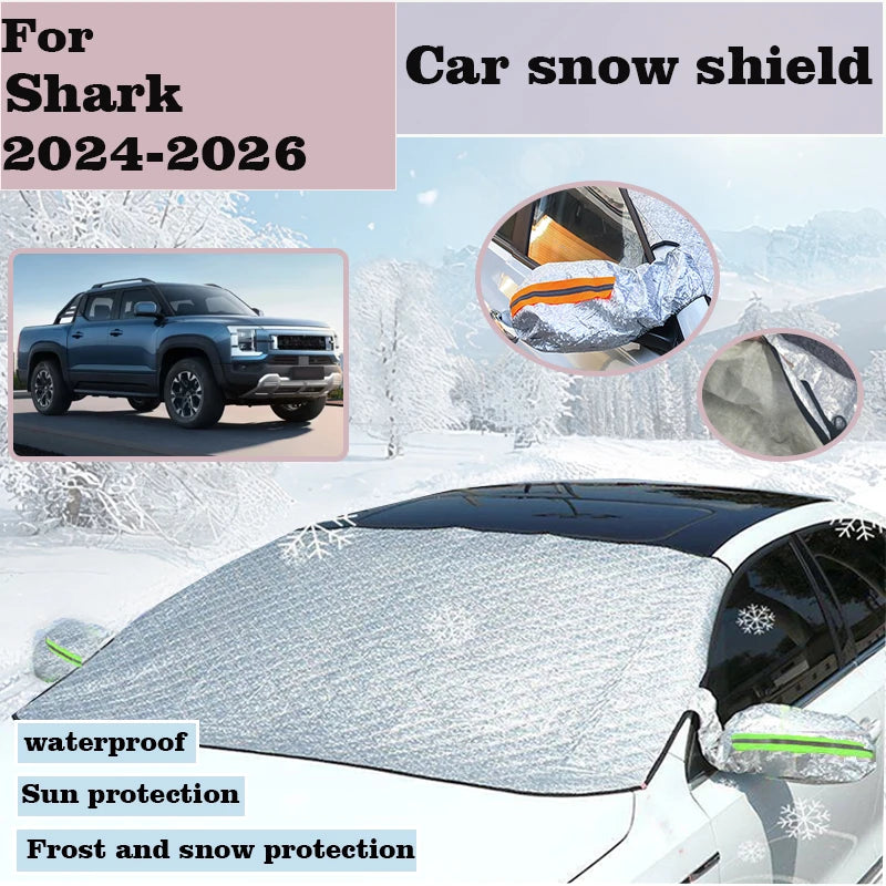 For BYD Shark 2024-2026 Accessories Automobile Windshield Snow Shield Snow Cover Window Sunshades SunShade Protection Tools