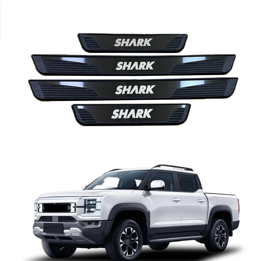 For BYD Shark 6 2024 Car Door Sill Scuff Plate Pedal Cover Trim Accessories Exterior Threshold Protector Auto Stickers
