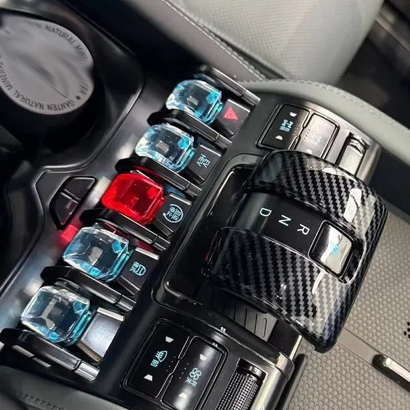 For BYD SHARK 2024 2025 Car Gear Lever Head Trims ABS Carbon Fiber Shift Knob Decoration Cover  Interior Auto Accessories