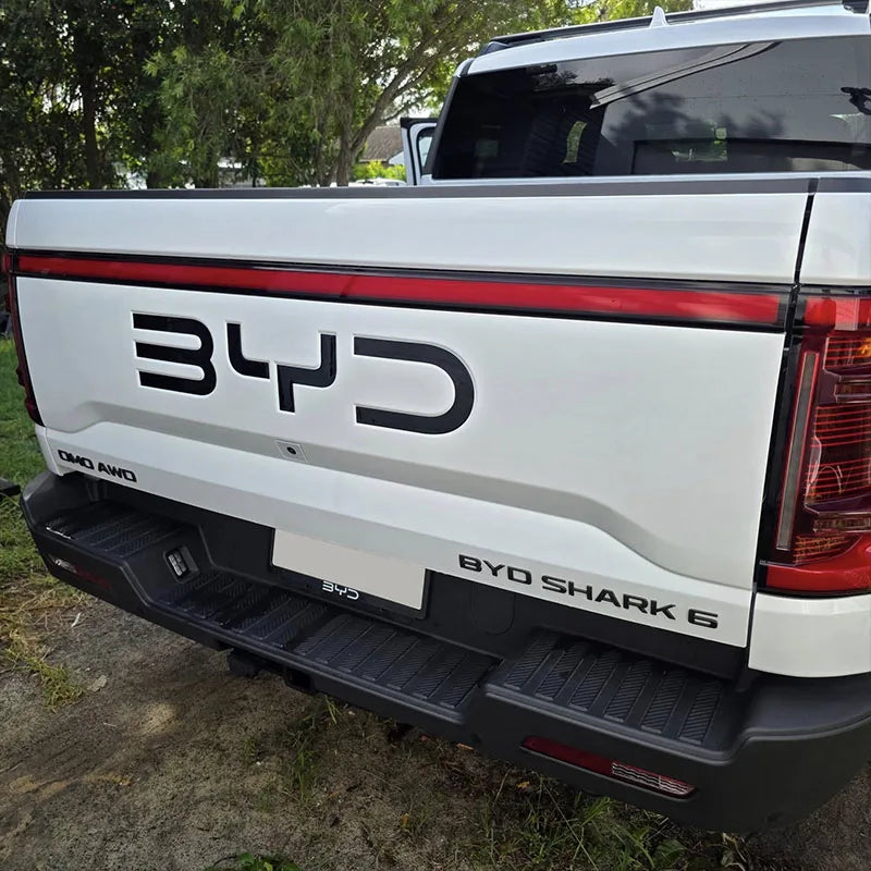 For BYD Shark 6 Trunk Standard 3D Badge Logo Sticker Glossy Black Sticker Decoration Automobiles Parts Accesorios Para