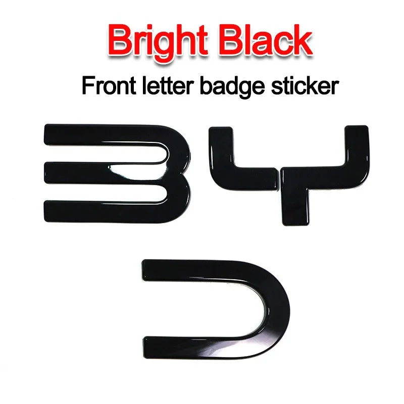 3D For BYD Shark 6 Flogo lettering blackened Auto Car Logo Decorative Cover Accessory Tool for Vehicle Decoration