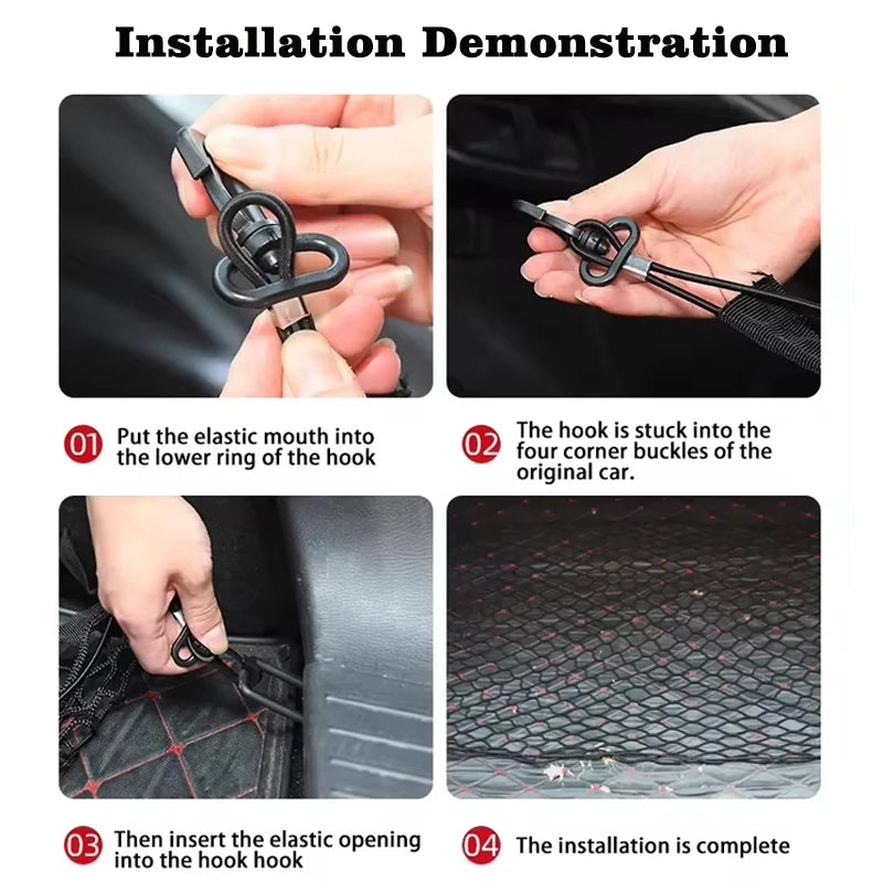 For BYD Shark 2024-2026 Car Trunk Storage NetAccesorios Trunk Organizer Nets Mesh Auto Organizer Pocket Stowing Tidying