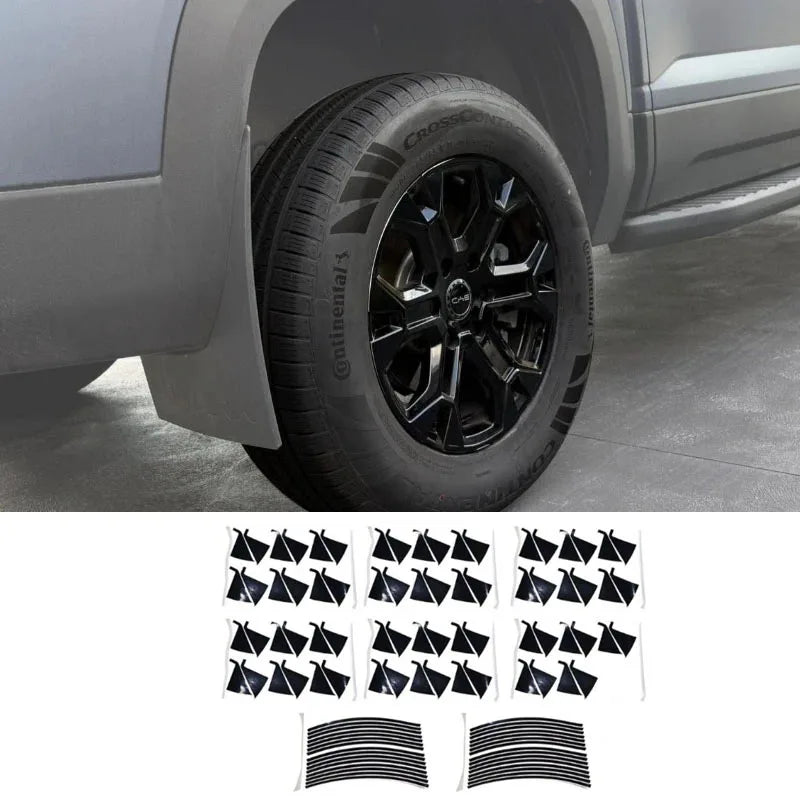 for BYD Shark 6 Wheel stickers 4 sets black