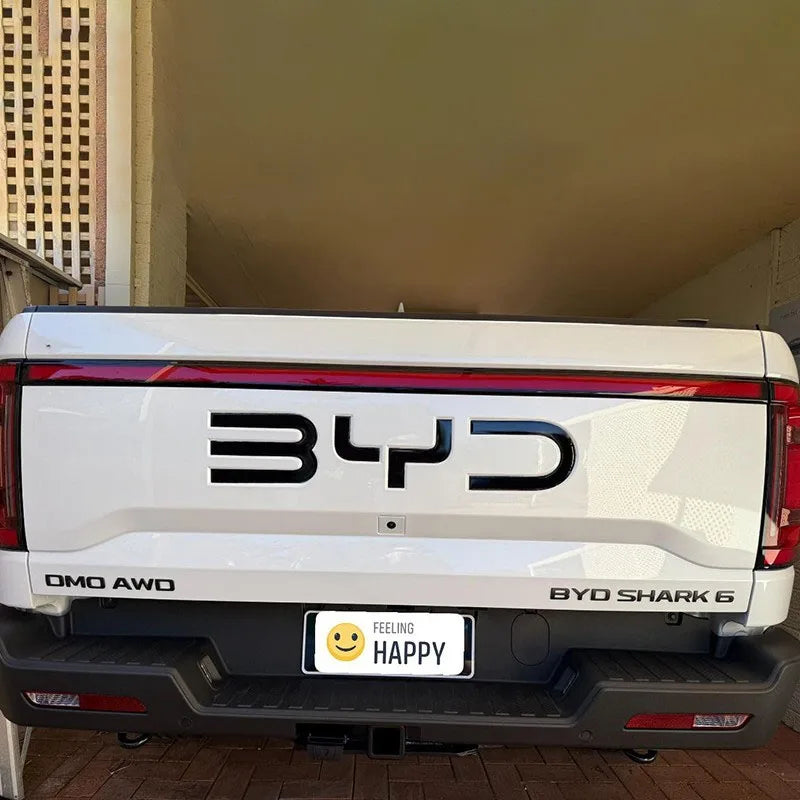 For BYD Shark 6 Trunk Standard 3D Badge Logo Sticker Glossy Black Sticker Decoration Automobiles Parts Accesorios Para