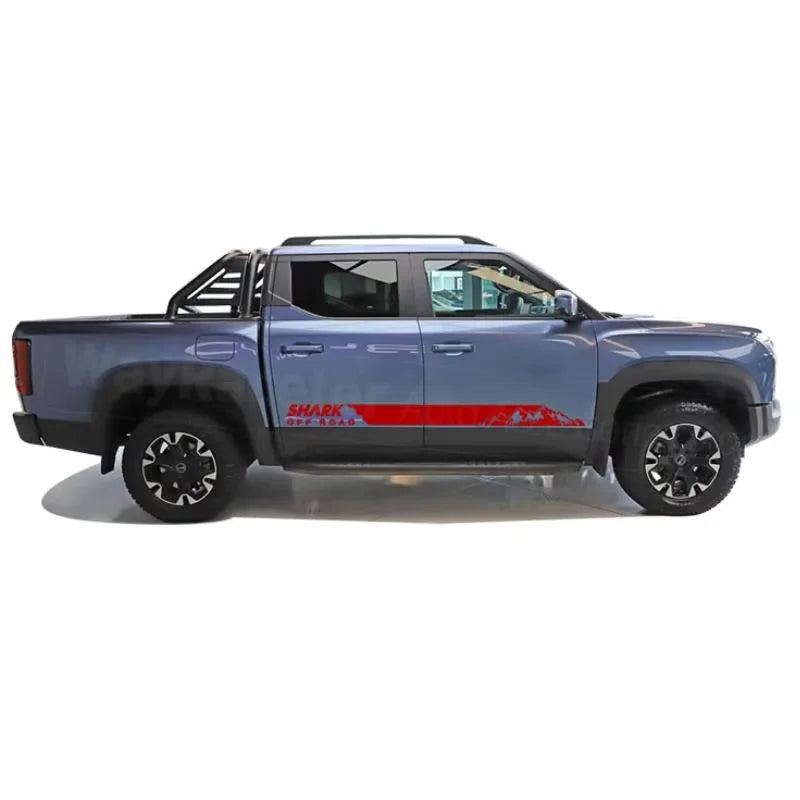 Byd Shark 2024-2025 2 Pcs Door Side Stripes Skirt Sticker Mountain Off Road Carbon Fiber Vinyl Decal Accessories