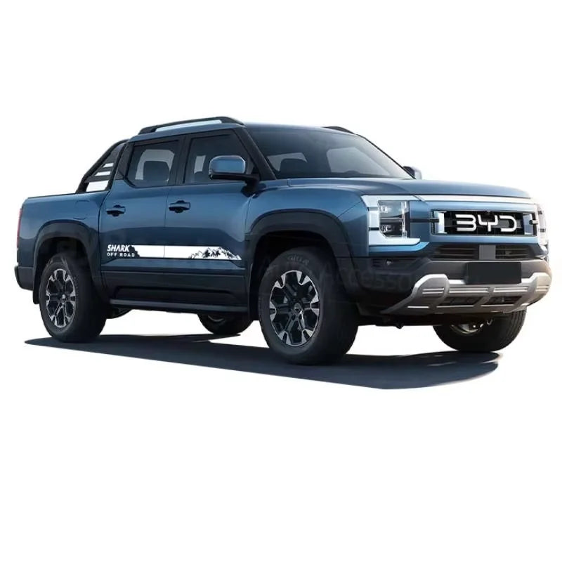 Byd Shark 2024-2025 2 Pcs Door Side Stripes Skirt Sticker Mountain Off Road Carbon Fiber Vinyl Decal Accessories