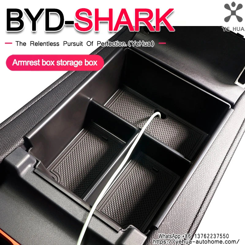 ABS Center Console Storage Box for BYD Shark 6 2024 2025 Key storage box Armrest Car Accessory Auto Tools