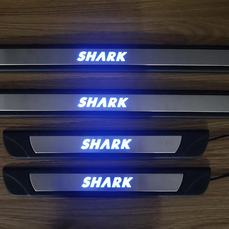LED Door Sill Strip for BYD Shark  Car Side Step Lights Aluminum Alloy Material Vehicle Decoration Accessories