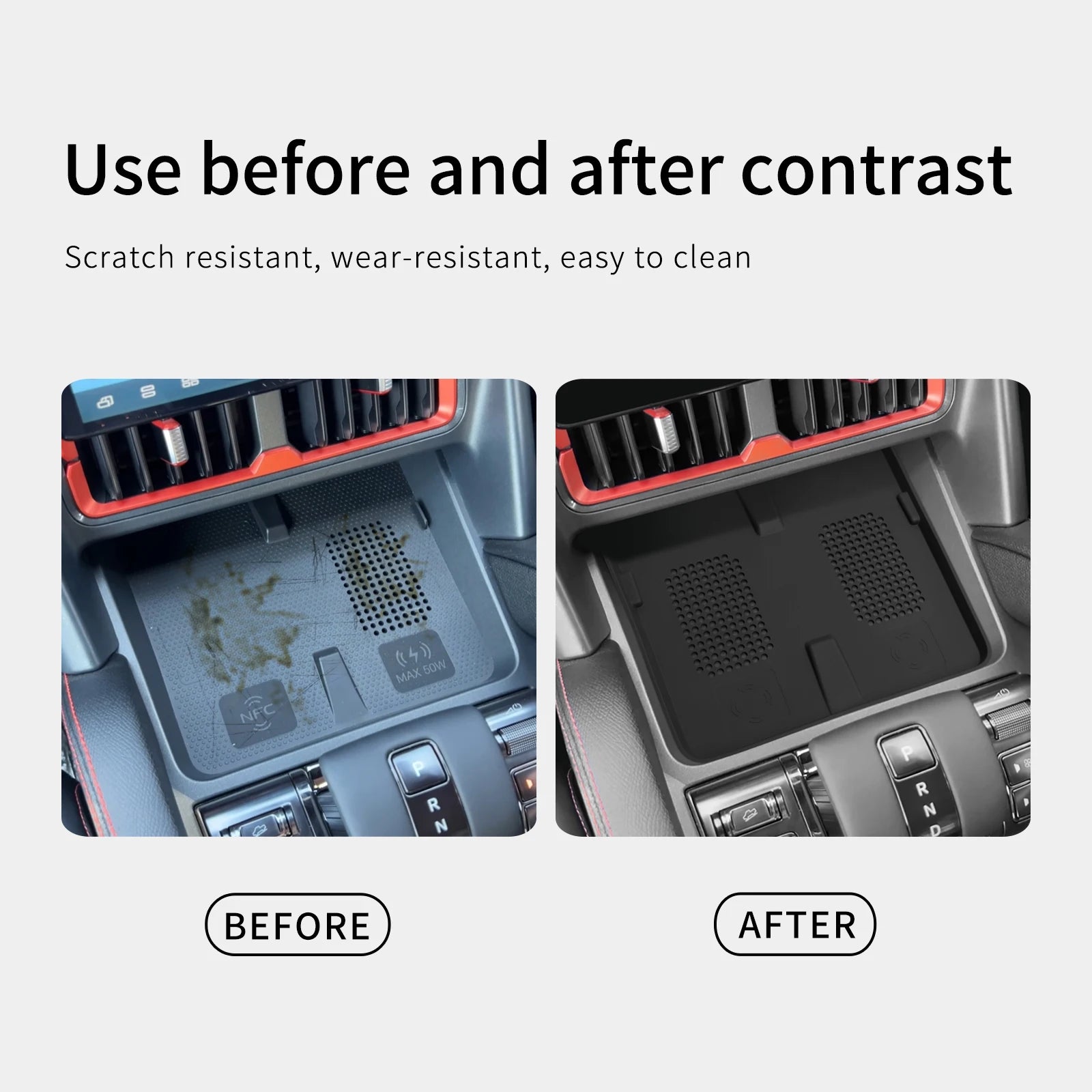 For BYD SHARK 2024 Wireless Charging Pad Car Pickup Accessories Auto Phone Non-slip Charger Mat Silicone Protective Pad