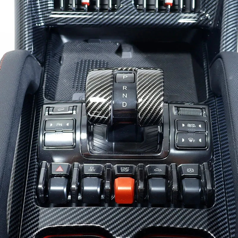 For BYD SHARK 2024 2025 Car Gear Lever Head Trims ABS Carbon Fiber Shift Knob Decoration Cover  Interior Auto Accessories