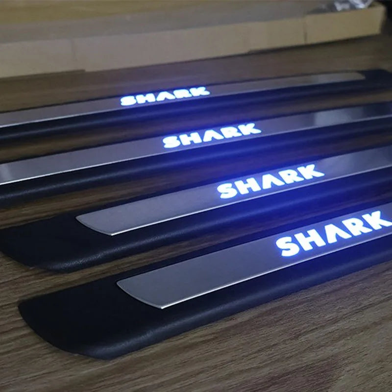 LED Door Sill Strip for BYD Shark  Car Side Step Lights Aluminum Alloy Material Vehicle Decoration Accessories