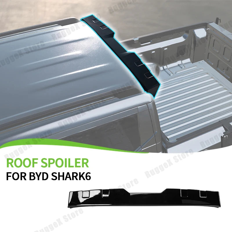 Rear Window Spoiler ABS Black For BYD Shark 6 Pickup 2024 2025 Car Rear Wing Spoiler Exterior Auto Accessories