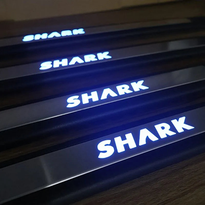 LED Door Sill Strip for BYD Shark  Car Side Step Lights Aluminum Alloy Material Vehicle Decoration Accessories
