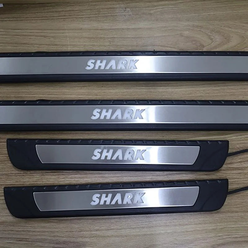 LED Door Sill Strip for BYD Shark  Car Side Step Lights Aluminum Alloy Material Vehicle Decoration Accessories